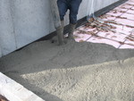It went in right over all of the dead leaves that had blown in. This picture also shows the black perimeter insulation well.