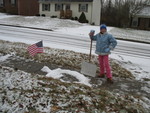 We had another snow day today.  Kailyn with the fort she built