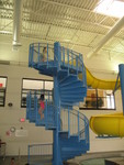 Tori and Kailyn on the stairs to the water slide
