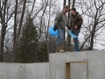 January 28: Some kind of foam padding that goes between the framing and the top of the foundation wall