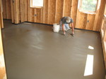 Smoothing concrete in master bedroom