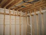 Soffits installed in the basement where needed