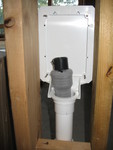 Bobby put the hide-a-hose hoses into each outlet and hooked the vac system up to the shop vac to test suction, and they all slide in just beautifully.  It was really quite impressive testing them out!