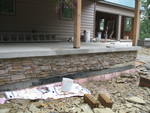 Stonework on the front of the porch