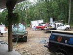 Our driveway was like a parking lot from all of the activity today, and there were 2 more big trucks not visible in this pic