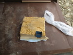Sample of polyurethane foam that will be sprayed for insulation