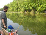 Connor's catching another one!  We went home with 4 catfish -- each of the kids caught 2!  It was more than enough for dinner for 6 that night!