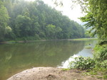 Looking upriver from the camp in the early morning