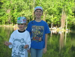 June 6: Kailyn and Connor getting ready for the fishing rodeo