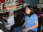 Connor driving the boat simulator