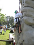 He had some trouble reaching handholds because of his height, but had a lot of fun anyway