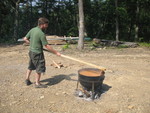 Don stirring the chowder