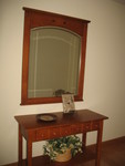 Entry hall decor under construction, with the lovely Psalms plaque the Bishops gave us as a housewarming gift today