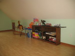Toy shelves in the playroom