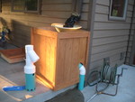 Cistern filtration under construction.  It looks much nicer now with a nice oak box around it (made out of our leftover trim).