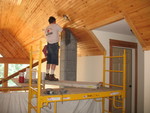 Ken working on the uppermost part of the chimney