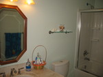 Not the same bathroom, obviously, but showing what the bath enclosure looks like, since for some reason I neglected to snap a picture of it for this purpose. (Bath enclosures are identical in all of the bathrooms except the master bath.)