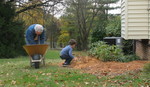Putting the needles around grandma's plants