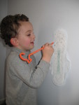 November 13: Connor asked me to come see his germs.  He drew quite a few germs for his collection.  He said he needed to collect them because he's a scientist!