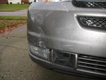 November 16: Damage to the van from the woman who hit Don last night