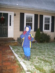 November 20: First snow of the winter!  C had to go out as soon as he woke up