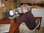 Mom making a purse for me