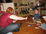 Passing a card to Amy
