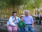 Connor with grandma and grandpa