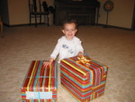 Daddy was away on Connor's birthday -- so we saved opening presents for the next night at Aunt June's