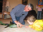 Grandpa helps put it together