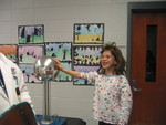 Science fair, November 3.  Kailyn loved having her hair stand up!