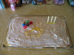 C's birthday cake for sharing with the family, Thanksgiving morning