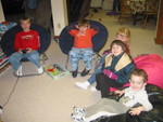 Little cousins lounging around after Thanksgiving dinner