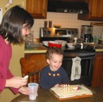 Lighting the candles
