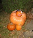 Tori made a cute pumpkin sculpture with the giant pumpkin we gave her