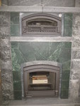 Kitchen side with bake oven above