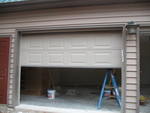 Garage door being installed