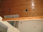 Central beam being stained