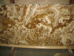 October 25: We spotted this onyx on our granite-hunting expedition today.  It would in no way go with our kitchen but was too interesting to not take a picture of!