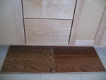 With the cabinetry (taken in the bathroom, but the idea was to see how it'd go with the cabinetry once both were installed in the kitchen)