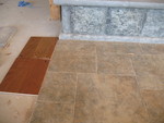 With the masonry heater and the adjacent tile