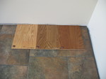 Natural, suede, pecan with downstairs tile