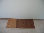 Natural, suede, pecan with pale blue-green paint in upstairs right-hand bedroom