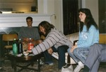 Andrew Coombe, Don, and Dina at the Volpes, approx. 1990